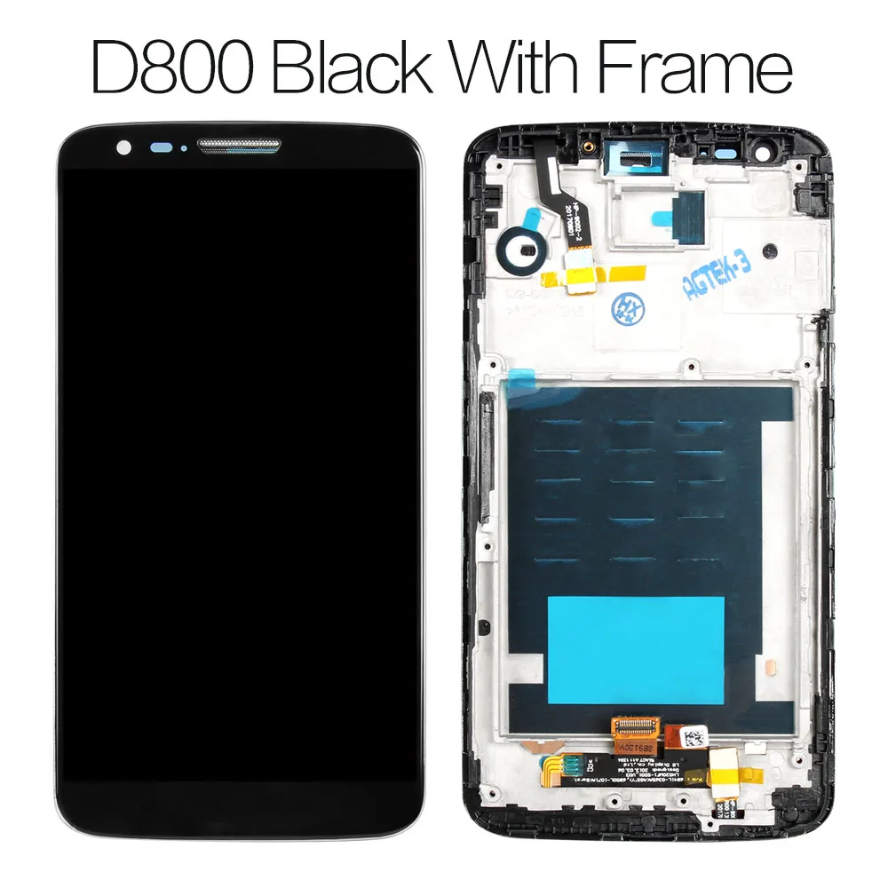 D800Black with Frame 5,2 ''для LG G2 ЖК-дисплей сенсорный экран для LG G2 ЖК-дисплей D800 D801 D802 D805 D803 VS980 F320 LS980 ЖК-замена - Цвет: D800Black with Frame