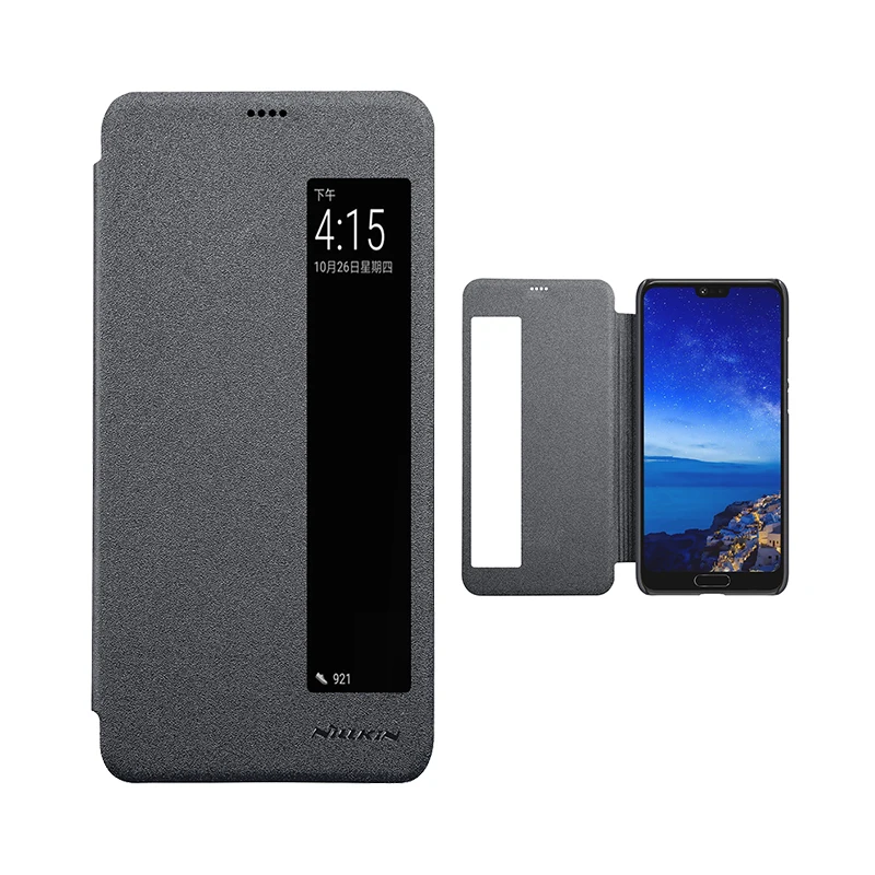 Для huawei p20 pro Чехол 6 1 дюймов NILLKIN Sparkle откидная крышка smart wake up Функция вид окна ПК