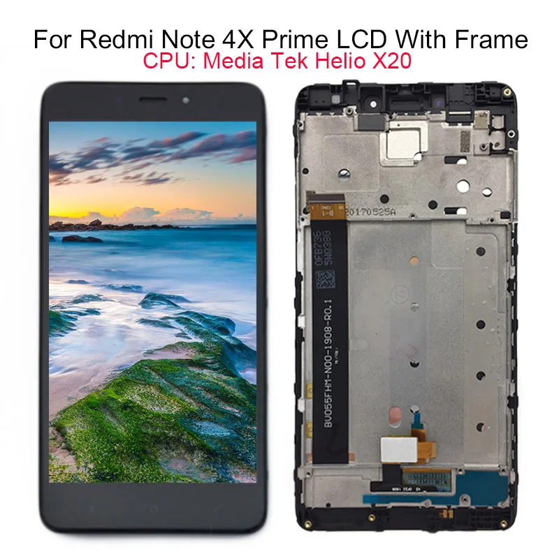 Дигитайзер сенсорного ЖК-экрана с рамкой для Xiaomi Redmi Note 4X Prime 4 ГБ 64 сменный