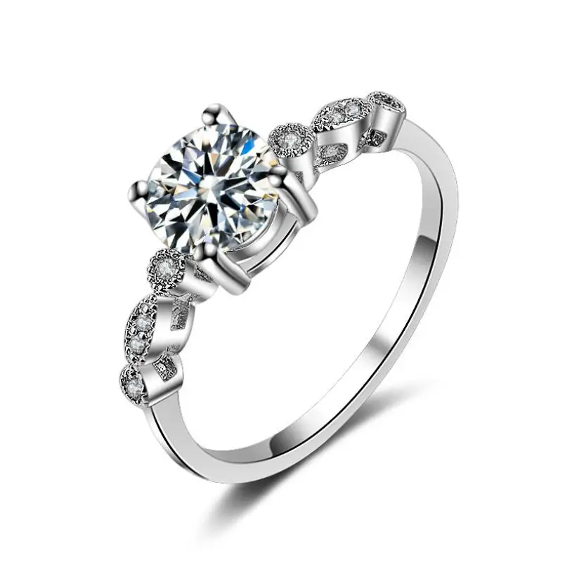 Kuziduocai New Fashion Jewelry Dazzling Zircon Stainless Steel Sprout Abundant Vigorous Wedding Bride Rings For Women Anillos | Украшения и