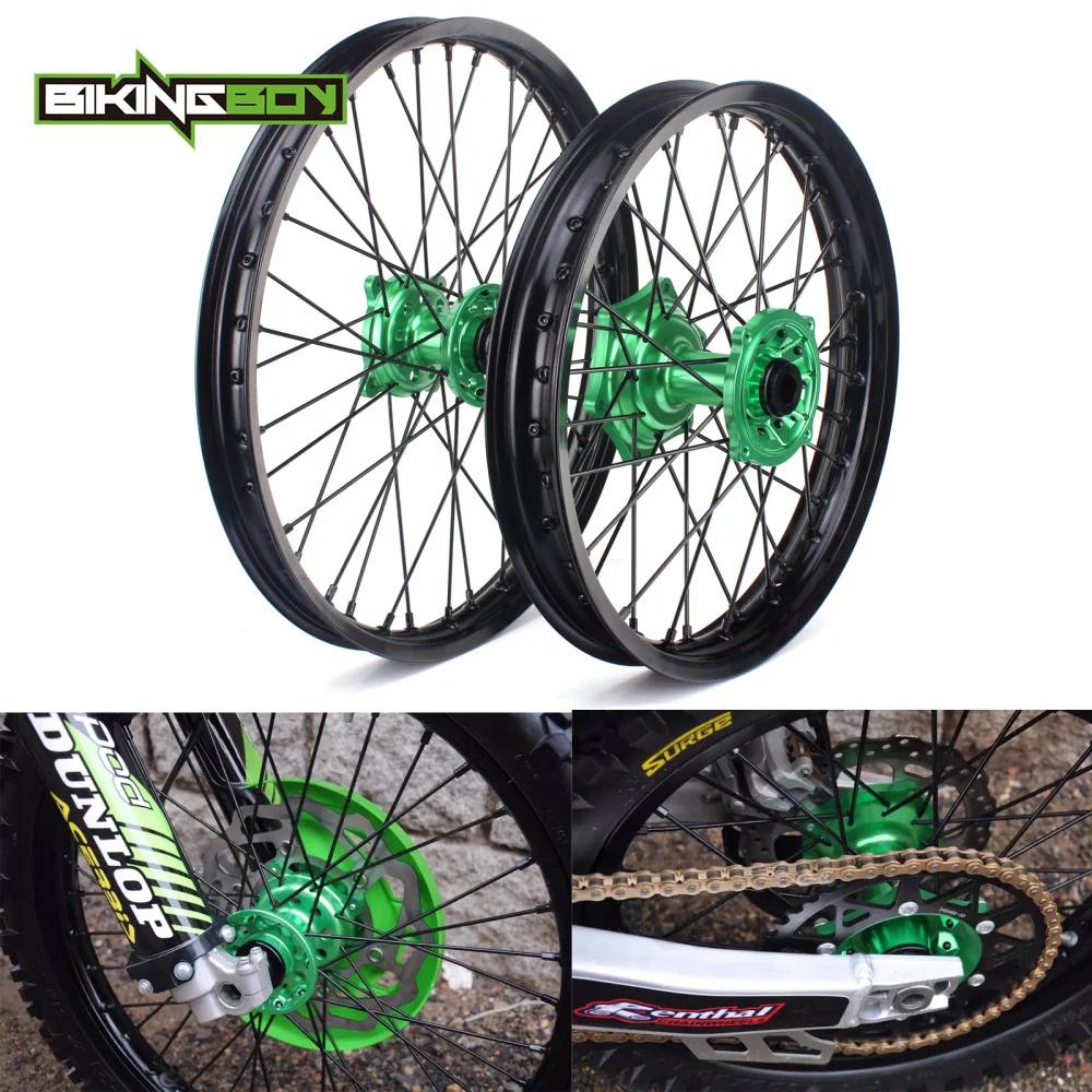 Ступица заднего колеса BIKINGBOY зеленая ступица для KAWASAKI KX 125 250 06 13 450 F 07 08 09 10 11 12 14 15 16