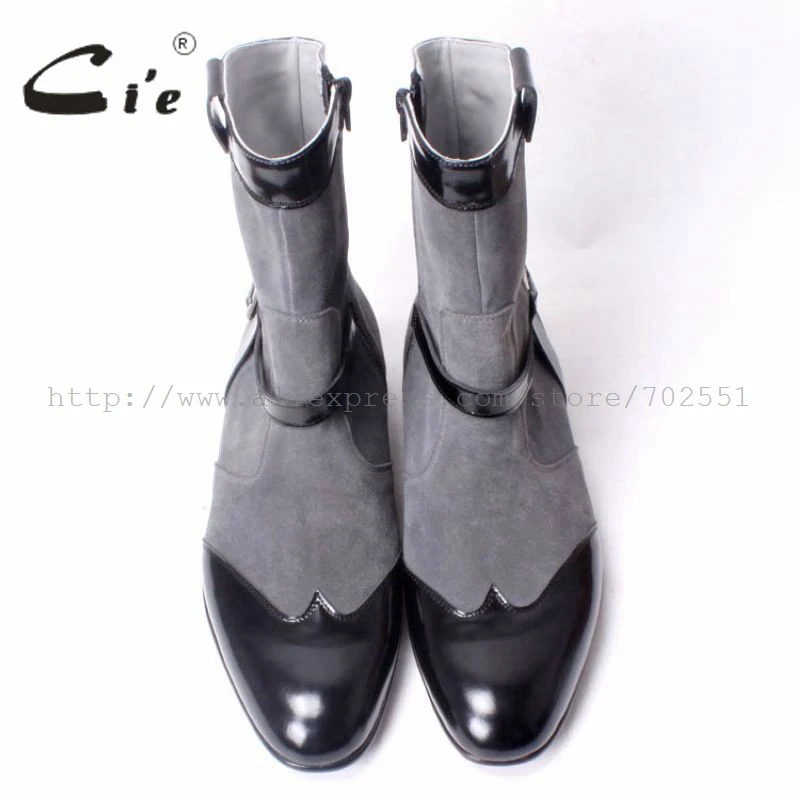 Мужские ботинки ручной работы cie черные замшевые из натуральной телячьей кожи