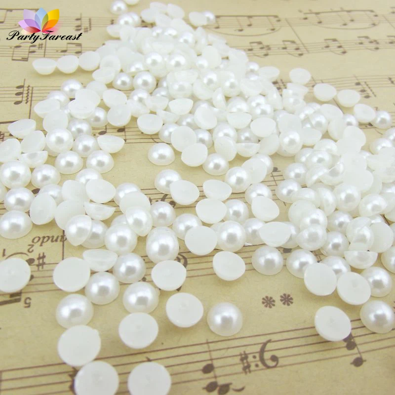 100/200 шт./упак. Diy кремово белый жемчуг шарик Multi size Resin половины оболочки шарики для