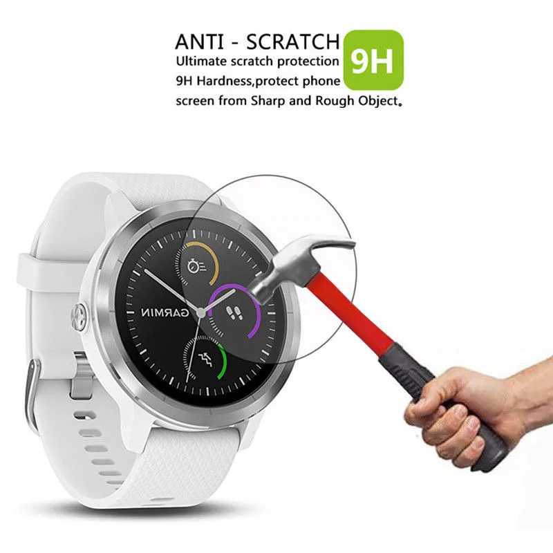 HOPCHAM Защита экрана для Garmin Vivomove HR Спорт Музыка Часы закаленное стекло 2.5D & 9H
