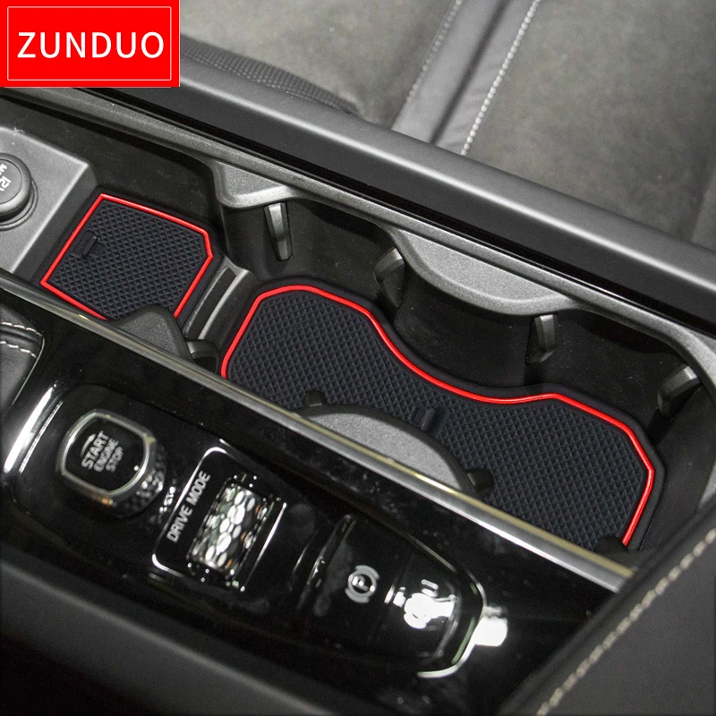 ZUNDUO Противоскользящий коврик для ворот и чашки VOLVO XC60 2018 2019 2020 аксессуары интерьера Нескользящие коврики