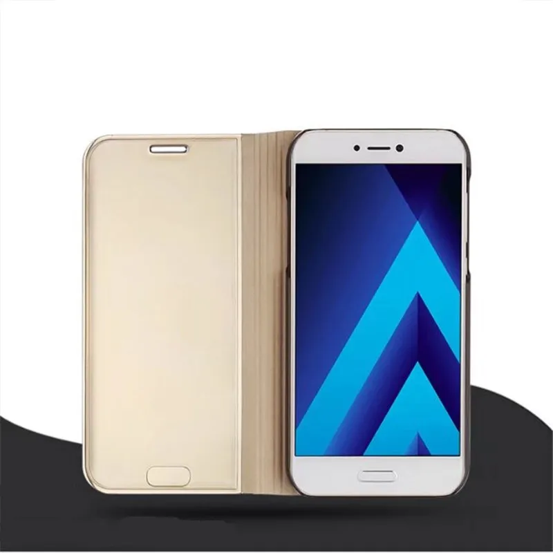 Умный кожаный флип-чехол с зеркальной подставкой для Huawei Mate 8 9 10 Pro Lite P8 P9 P10 Plus iPhone X