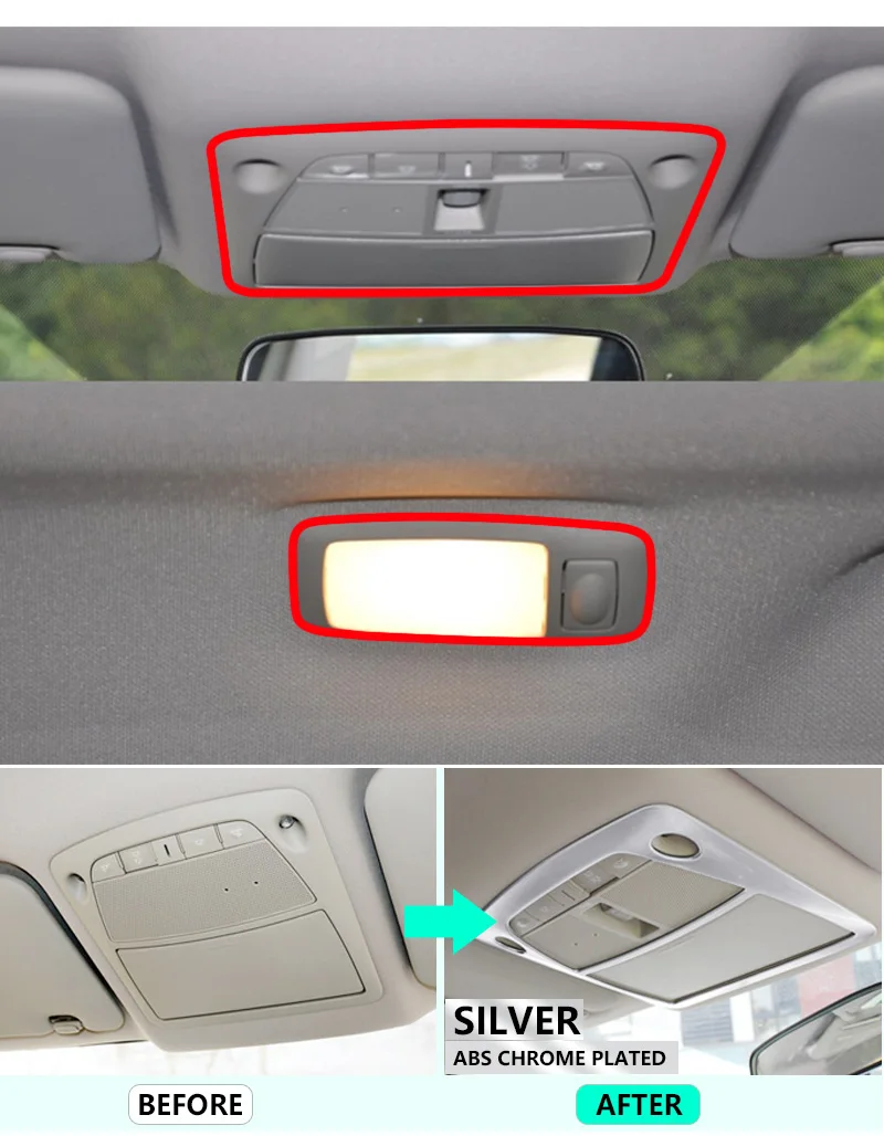 for Nissan X-Trail T32 MK3 Chrome Carbon Fiber Reading Lights Cover 2014 2015 X Trail XTrail Accessories Car Sticker | Автомобили и