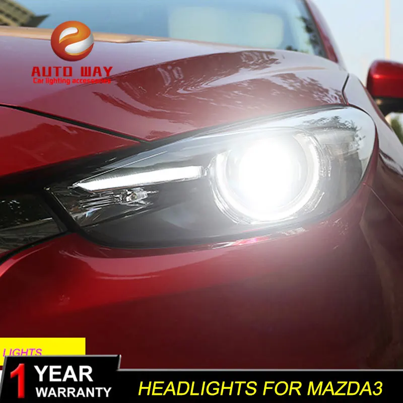 Чехол для передней фары Mazda 3 M3 Axela Mazda3 2017 2018 светодиодные DRL линзы с двойным лучом