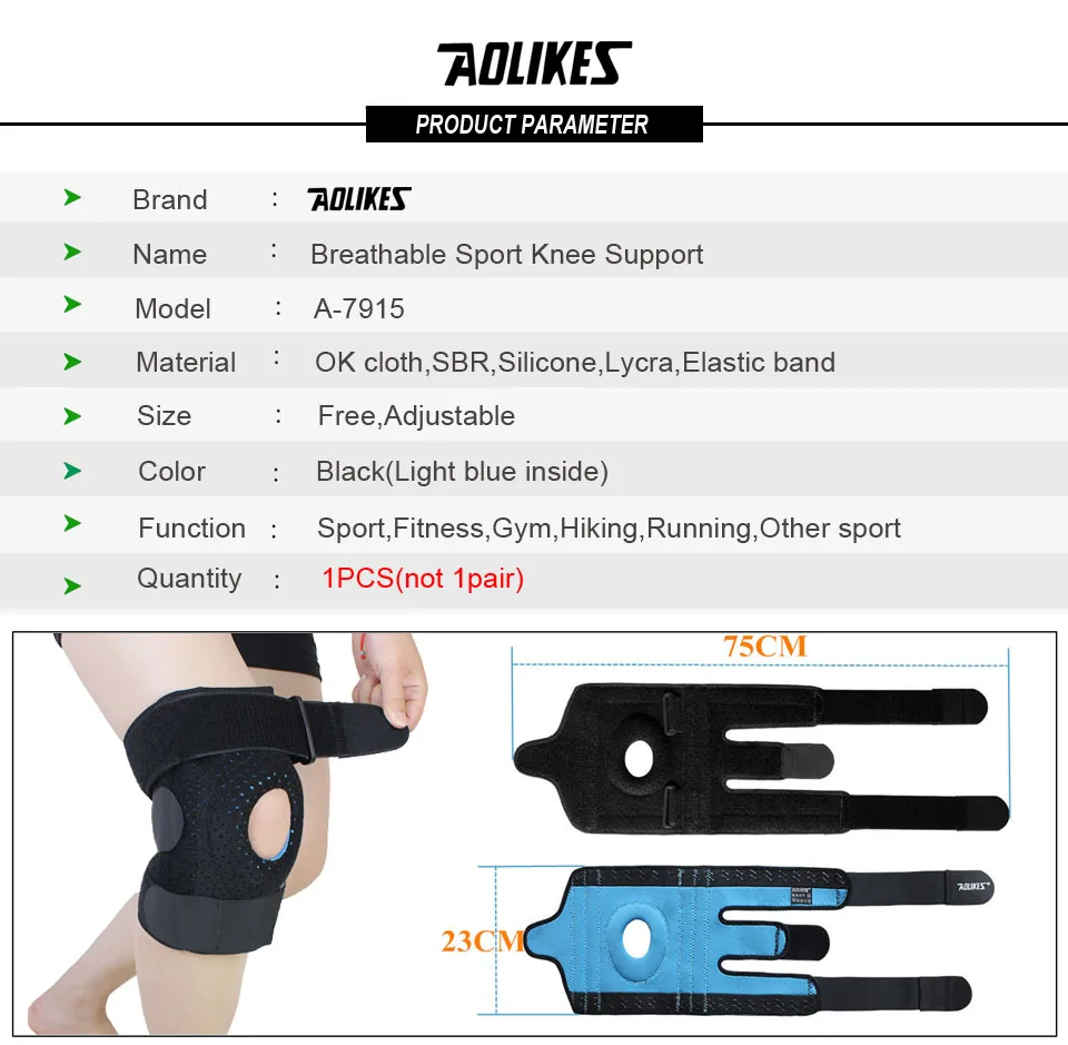 AOLIKES 1 шт. Meniscus наколенники из силикагеля наколенники для пешего туризма бега баскетбола поддержка колена дышащий спортивный коленный протектор