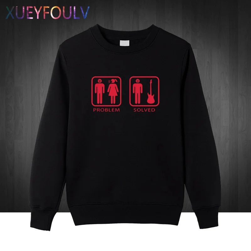 Зима осень Стиль проблема решена Гитары Толстовка Для мужчин Повседневное кофты