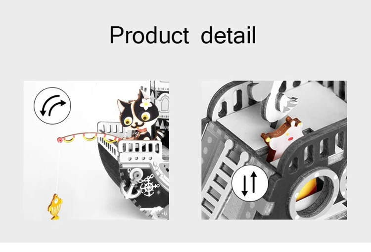 Robud творческий DIY 3D Kitty робот Ballerma игра деревянная головоломка сборки подвижная музыкальная шкатулка игрушка подарок для детей и взрослых AMD