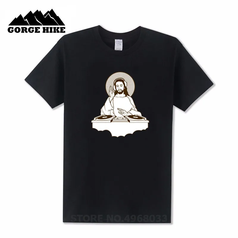 Harajuku футболка в японском стиле Hombre Jesus Loves House Music Мужская Футболка DJ Religion одежда