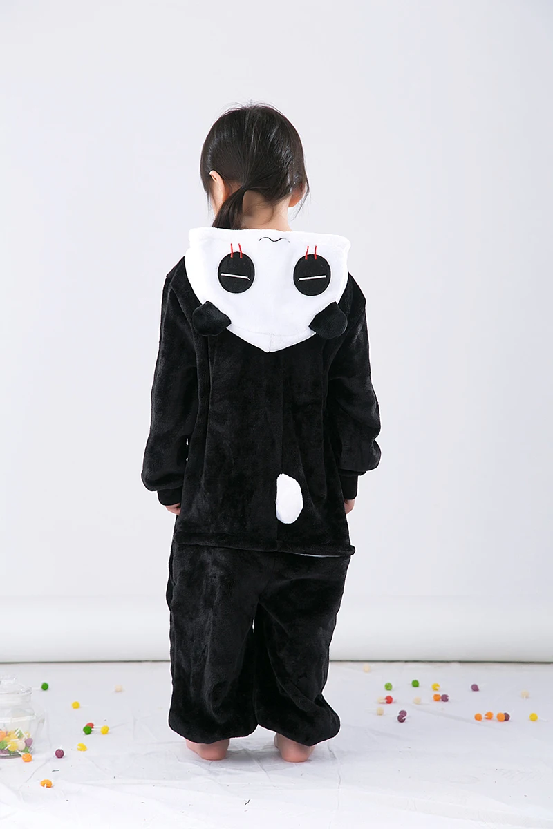 Детская Пижама комбинезон в виде панды черно белая с мультяшным животным одежда