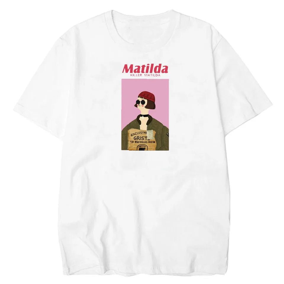 LettBao Leon белая футболка Matilda Женская Базовая Harajuku женская летняя стильная с