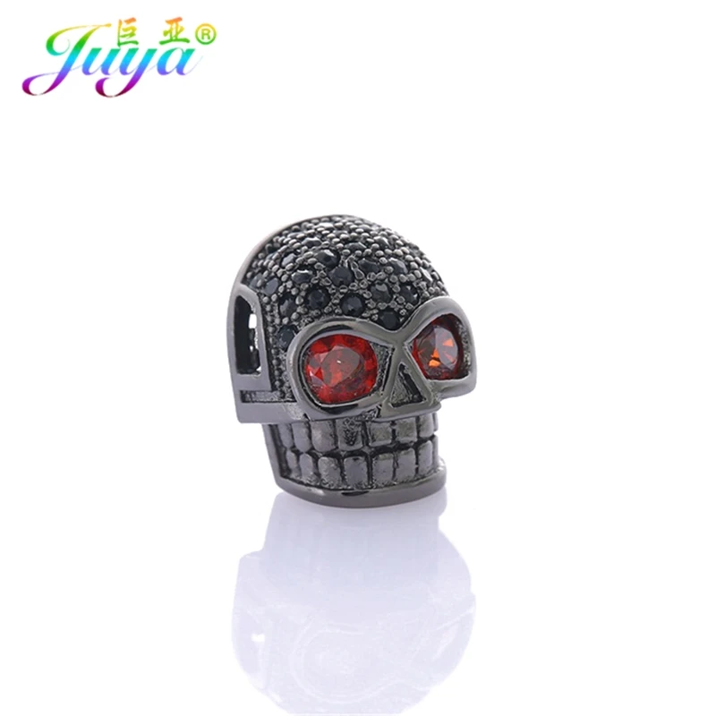 Juya DIY Панк ювелирные изделия металлические бусины микро проложить Циркон Череп