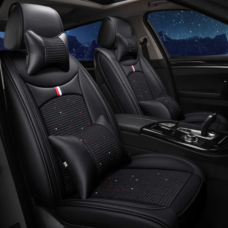 (Передняя Задняя часть) роскошные кожаные чехлы для сидений автомобиля подушка