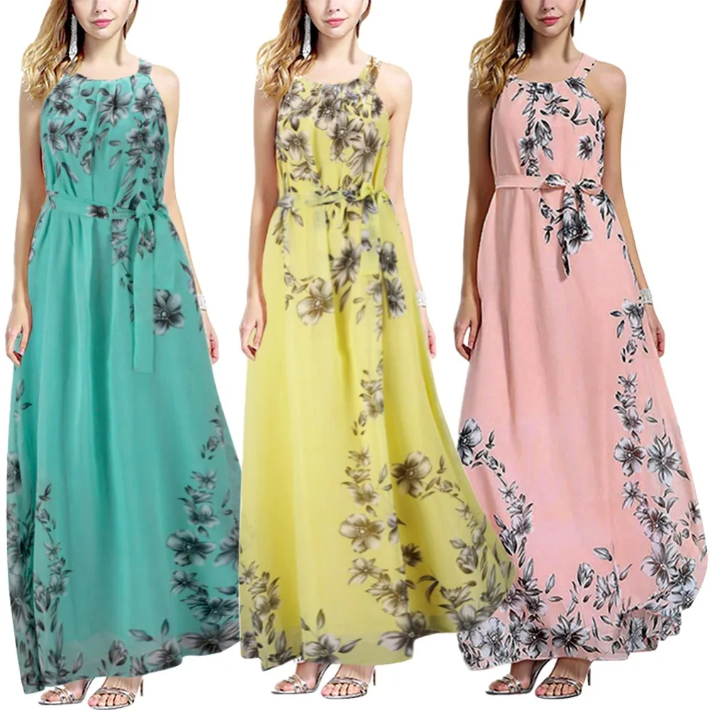 ISHINE размера плюс 2017 сексуальные летние платья для женщин богемное шифоновое