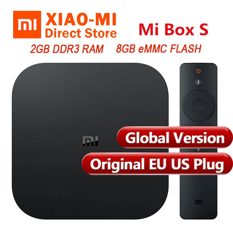 Xiaomi Mi Box S Smart TV 4 Android 8 1 4K четырехъядерный процессор 2 ГБ HDMI 4G 5 8G WiFi Bluetooth
