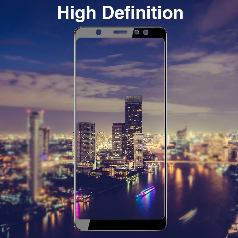 Чехол для Samsung Galaxy A5 A6 A7 A8 Plus A9 2018 полное покрытие закаленное стекло на Samsun Gelaksi A 5 6 7