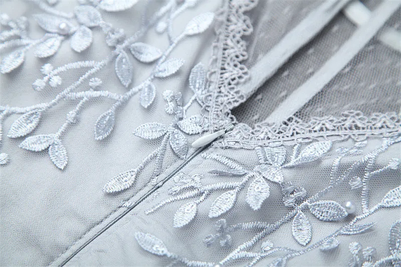 Женские элегантные сексуальные длинные вечерние платья для женщин Vestidos женские дизайнерские осенние платья из тюля с длинным рукавом и вышивкой