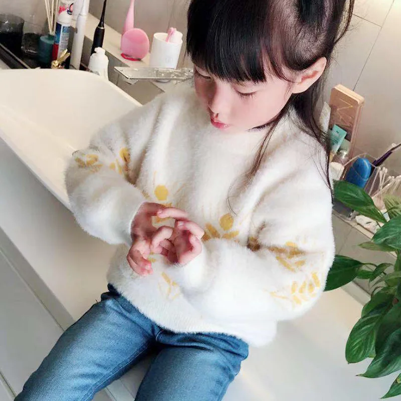 

Toddler Girl Mohair Sweaters Kids Girls Princess Tops Children Clothing Baby Girl Clothes 2019 Korean New Girl Cute Warm Sweater