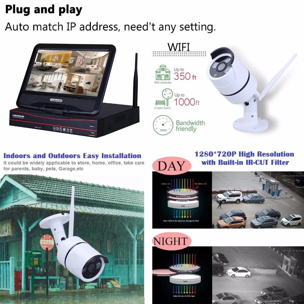 Stardot 960P HD Беспроводная система видеонаблюдения 4 шт 4CH открытый WiFi IP камера