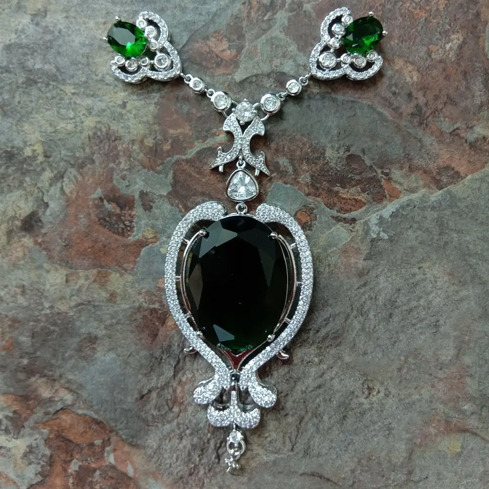 38 x мм 70 мм позолоченный кубический циркон микро проложить кулон сердце