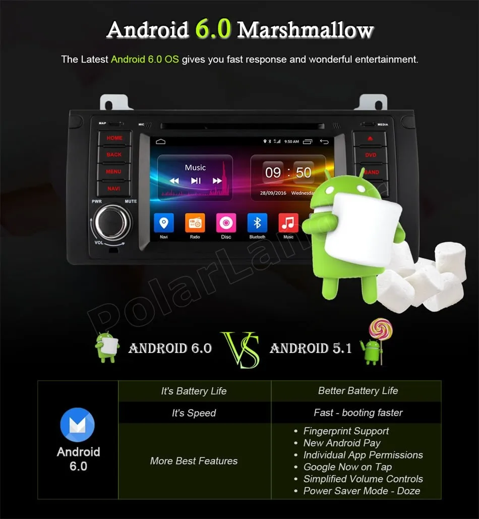 

HD 1024X600 Android 6.0 Car DVD Player For B/MW E39 X5 M5 E38 E53 Radio GPS Quad Core WIFI screen mirroring