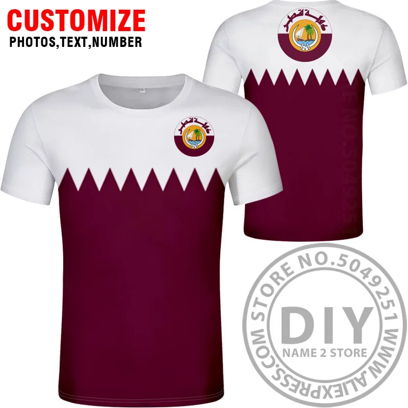 Style 4 STATE OF QATAR футболка diy изготовление под заказ имя номер qat футболка Национальный флаг qa арабский Страна Печать фото текст одежда - Цвет: Style 4