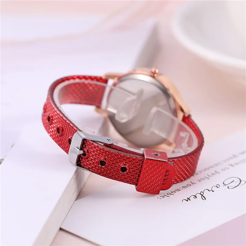 

New Simple Women Watches Ladies Quartz Wrist Watch Women Temperament Casual Plastic Leather Watch Female Clock reloj mujer /C