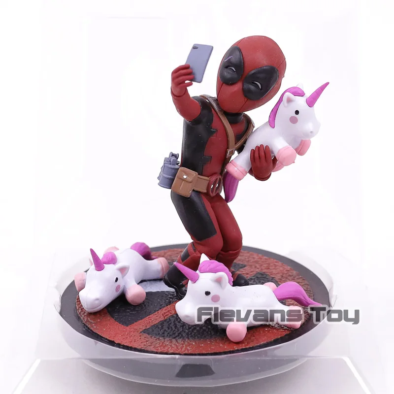 Q Fig Marvel Дэдпул # Unicornselfie ПВХ фигурка Коллекционная модель игрушечный автомобиль
