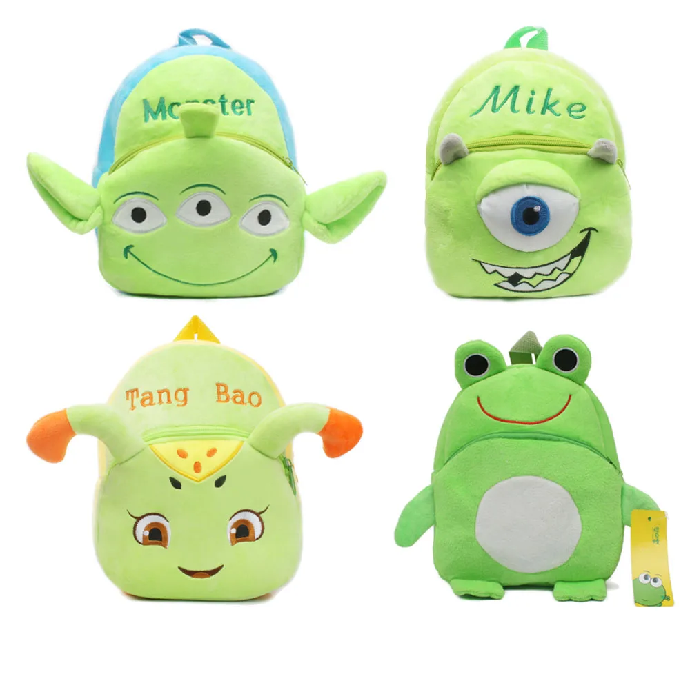 Новый семестр зеленый монстр тема детский сад Рюкзаки милые двойные игрушки на