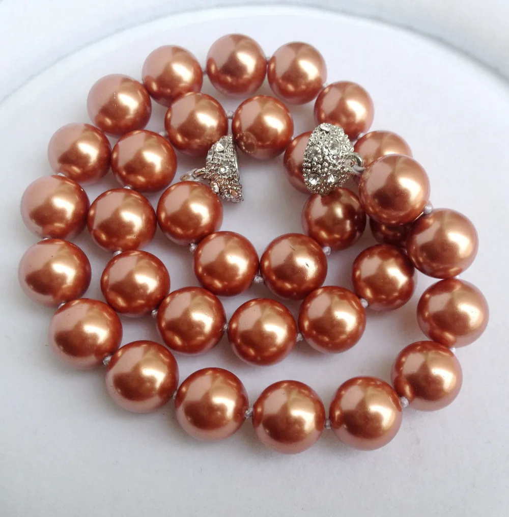 0784 Южная Shell Перл Круглый Бисер Ожерелье Магнит Застежка|bead necklace|magnet necklace claspnecklace