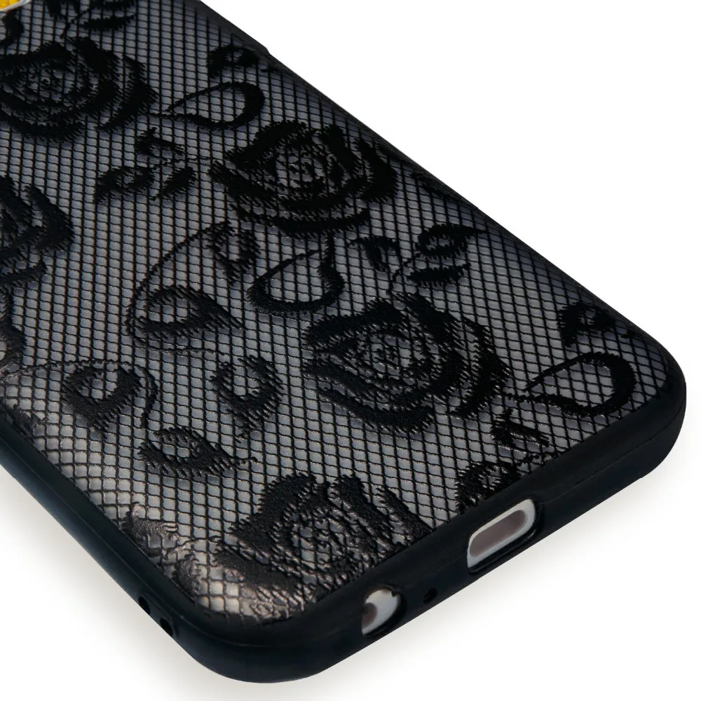 Sexy 3D Lace Flower Floral Phone Case For Samsung Galaxy A3 A5 A7 2017 A320 A520 A520F A720 Cases Hard PC+TPU Back Cover |
