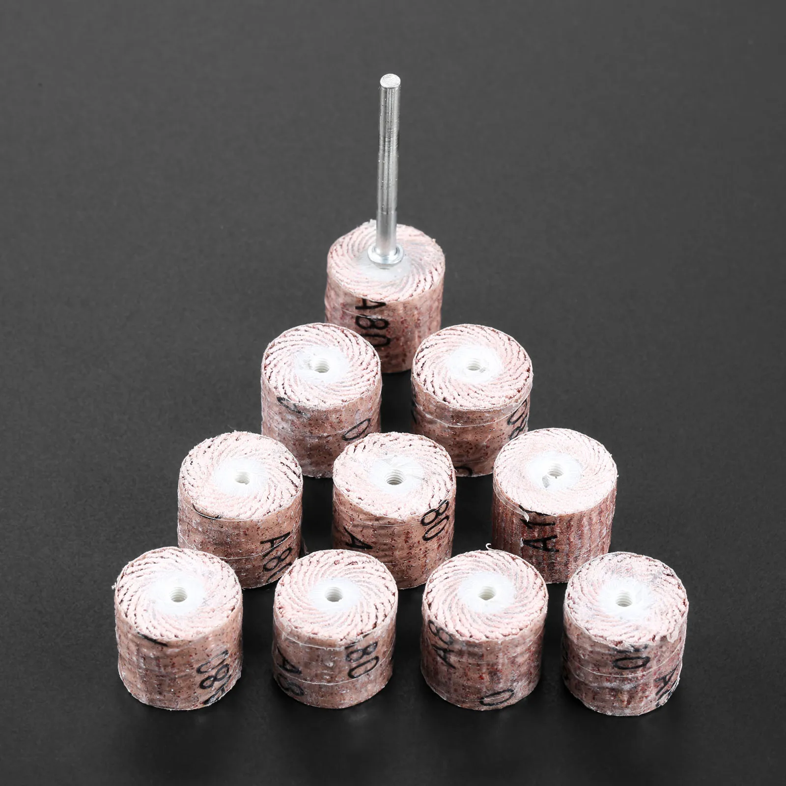 DRELD 10Pcs Dremel Accessories 80-Grit Sanding Flap Wheel Sander Disc Grinding Grinder Rotary Tools 15*13*3mm | Инструменты