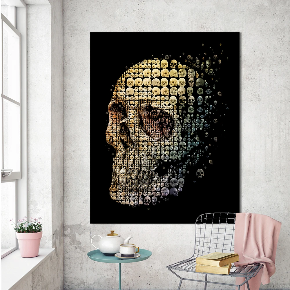 HDARTISAN холст искусство стены картины для гостиной сюрреализм живопись Череп