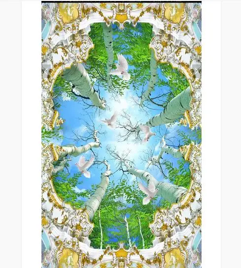 3D-обои на заказ настенные панели с рисунком дерева 3 d zenith Потолочная живопись для