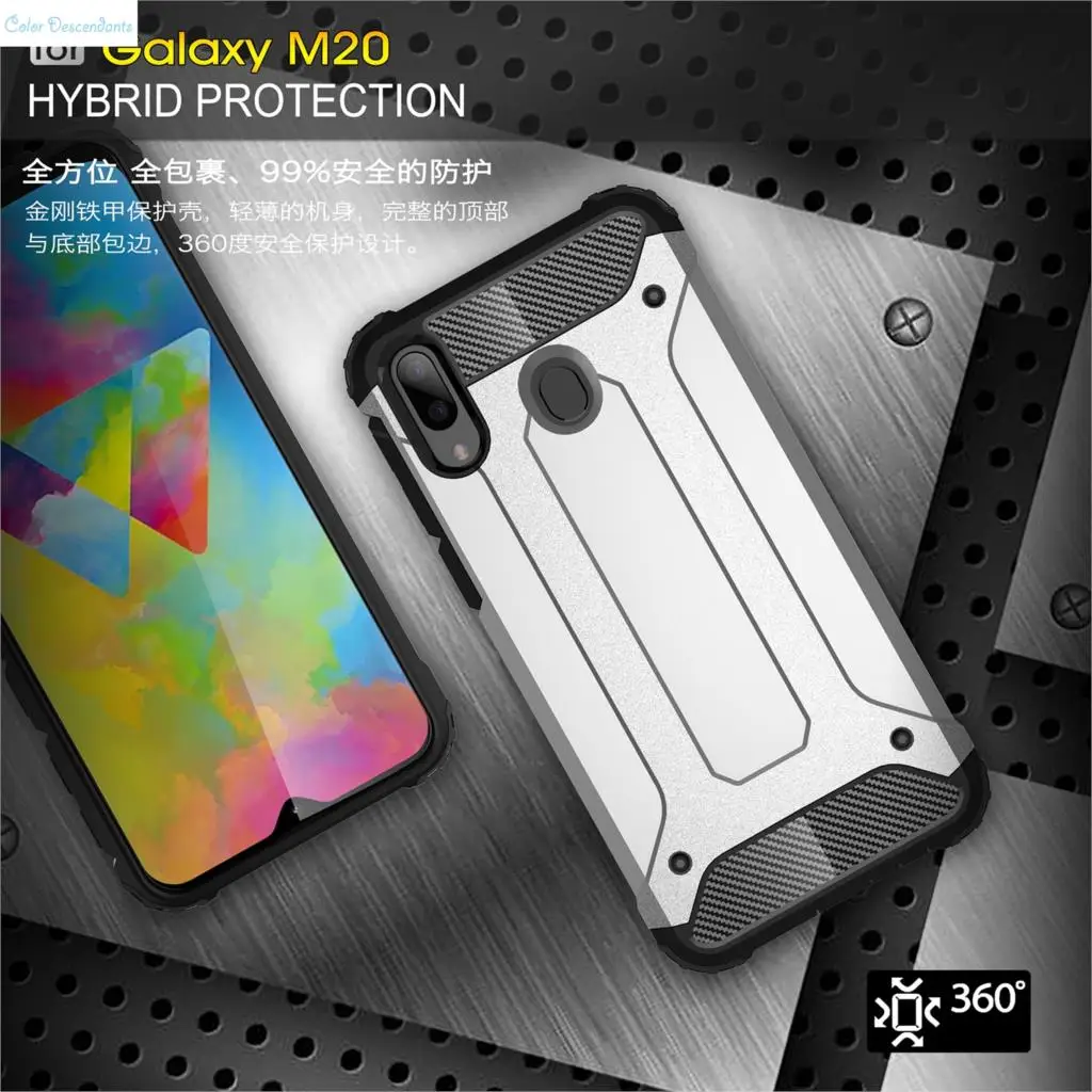 Чехол для Samsung Galaxy M20 Hybrid Armor Case SM M205FN/DS Funda M205F/DS Прочный Гибридный двухслойный