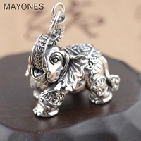 real 925 silver elephant pendant good luck coins 100 pure s925 solid thai silver pendants for women men jewelry making
