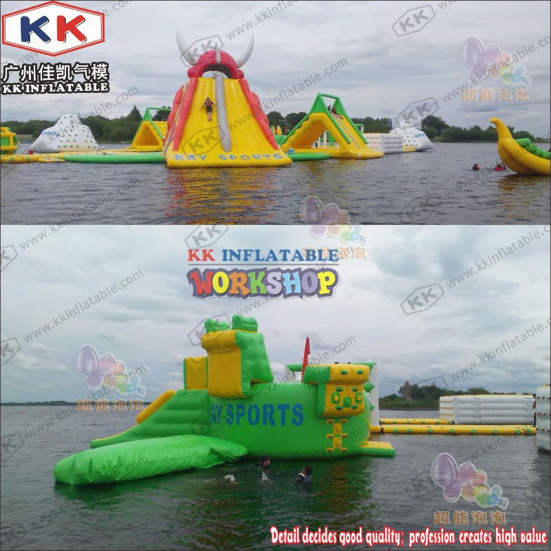 Kopen Groen Geel Rood Opblaasbare Water Park Drijvende Lucht Opblaasbare Water Eiland
