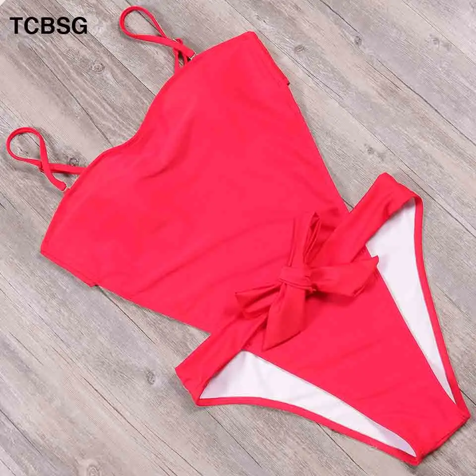 Новинка 2019 сексуальный женский купальник TCBSG Цельный с открытой спиной и