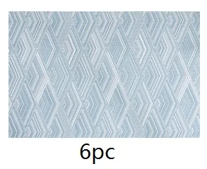6 PC BLUE Junwell плетеные Тканые Красочные Геометрические салфетки Жаростойкие обеденные настольные коврики Нескользящие водонепроницаемые моющиеся 4 шт. или 6 шт. в комплекте - Цвет: 6 PC BLUE