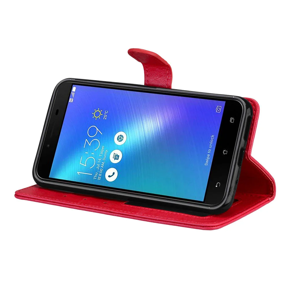 Кожаный чехол 5 дюйма для ASUS ZC553KL Zenfone 3 Max ZC 553KL бумажник Asus с откидной крышкой и