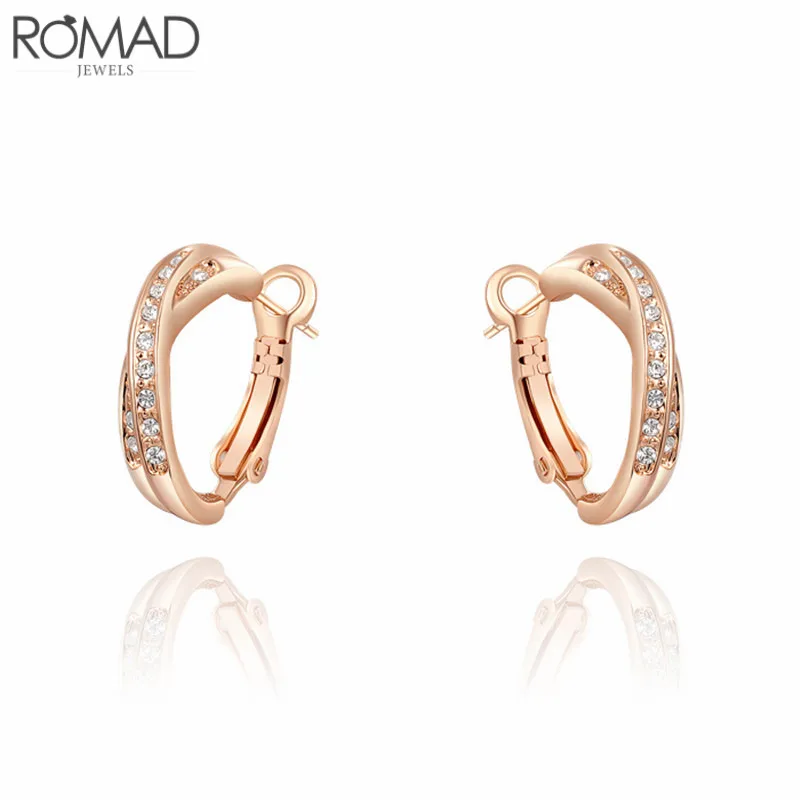 ROMAD милый романтический стиль EarrinROMAD ювелирные изделия розовое золото цвет