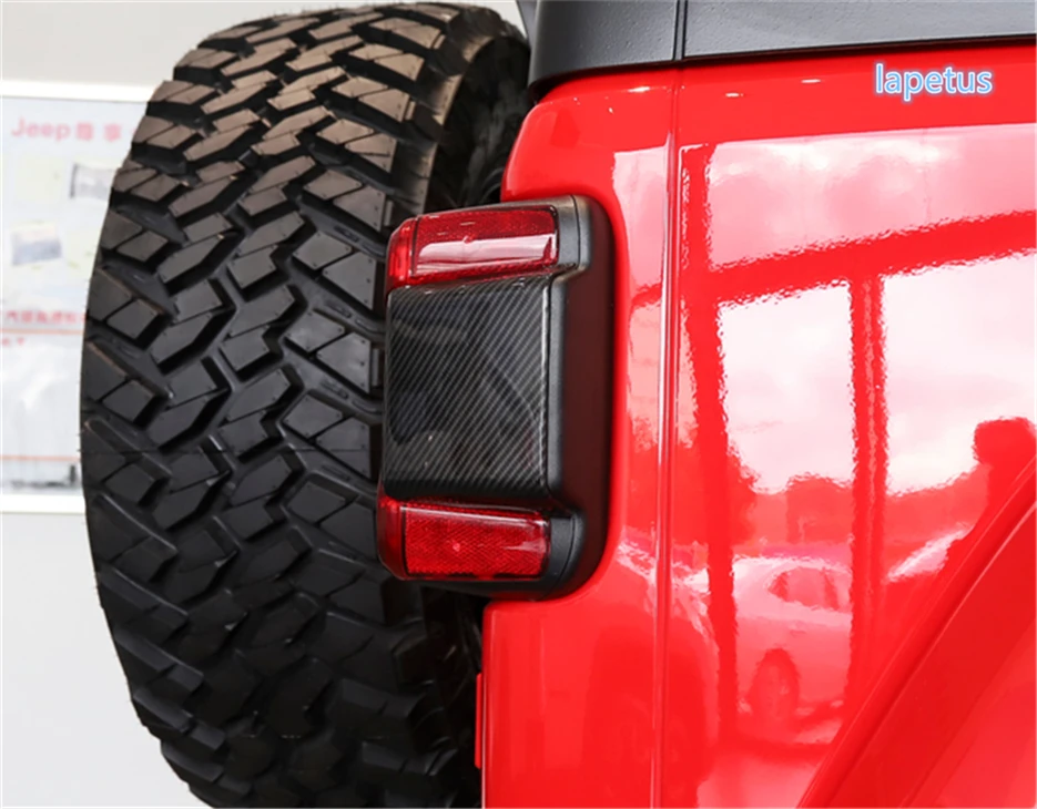 Lapetus задние фонари лампы украшения рамка Крышка отделка ABS для Jeep Wrangler JL /красный/матовый/углеродное волокно
