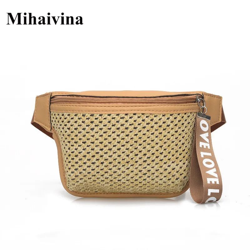 

Mihaivina Women Waist Bag Leather Fanny Pack For Women Belt Bag Weave Phone Pouch Casual Chest Banana Bags Girls Hip Bum Handbag