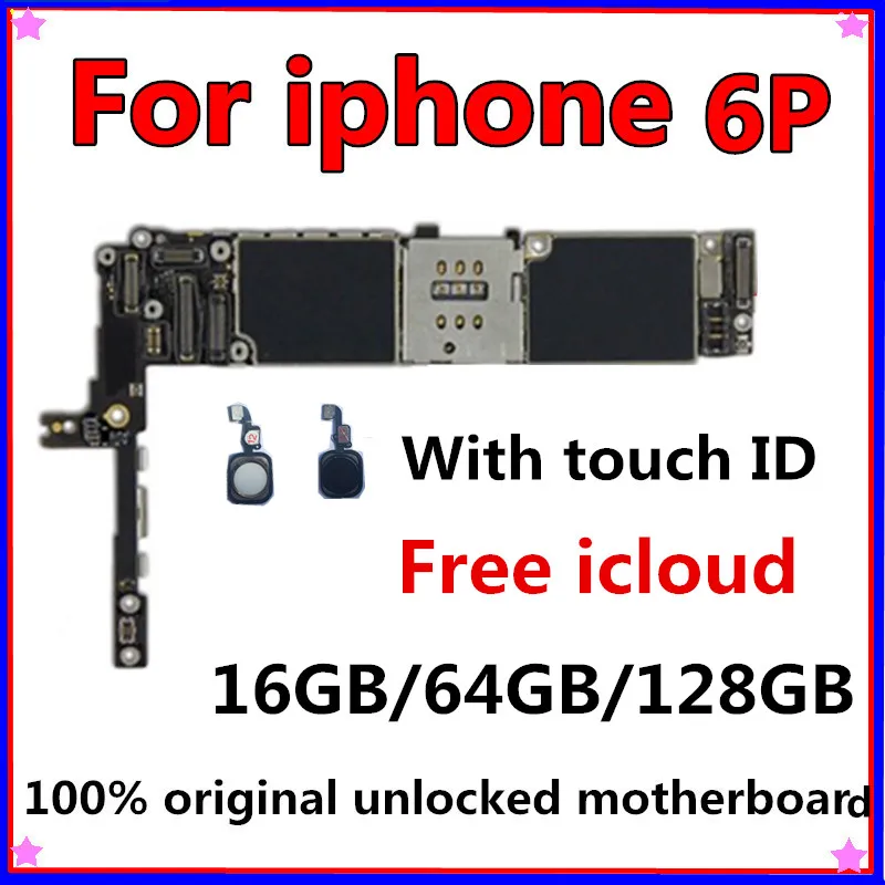 16 Гб 64 128 ГБ оригинальная материнская плата для iPhone 6P разблокированная бесплатная