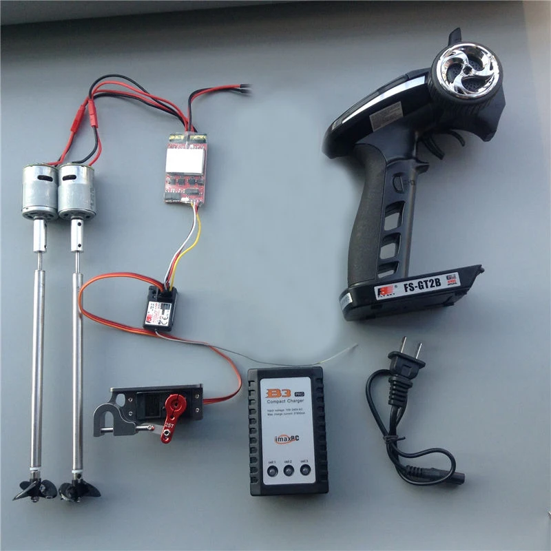 1 Набор DIY RC приманка лодка двойной двигатель дифференциальный комплект питания