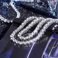 JINAO Серебряная цепочка 925 пробы с камнями CZ