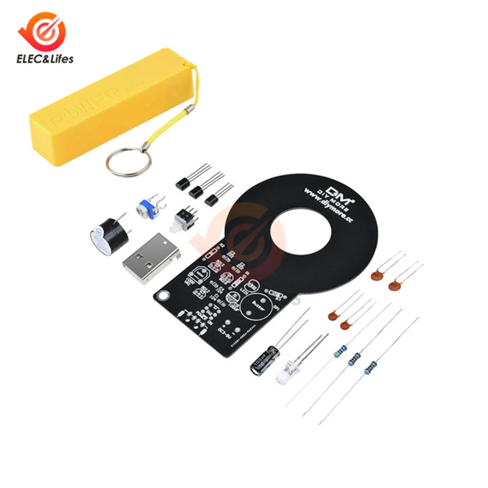 Металлоискатель электронный DIY Kit 18650 USB Мощность банк Зарядное устройство коробка DC 3 V-5 V 60 мм Бесконтактный Сенсор борту модуль детектор металла